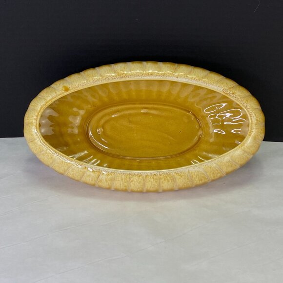 Vintage Jenkins Ceramics Yellow Drip Oval Pottery Planter Bowl - Picture 5 of 9